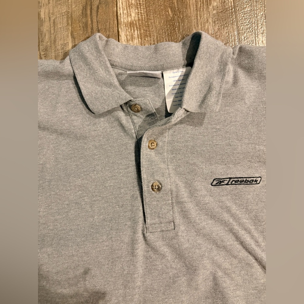 Vintage Y2K Reebok Light Gray Polo Shirt - Picture 4 of 7